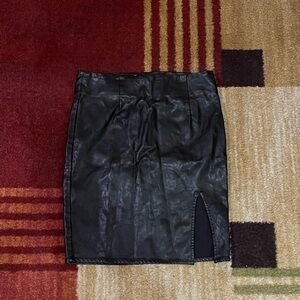 Charlotte Russe Black Faux Leather Pencil Skirt